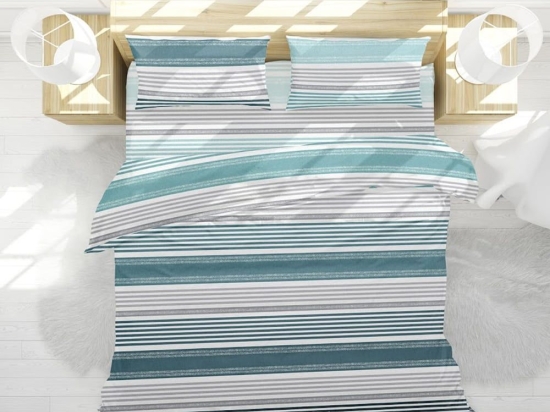 Παπλωματοθήκη Ντάλας (Σετ 2τμχ) Petrol Viopros Μονό 160x240cm 100% Βαμβάκι