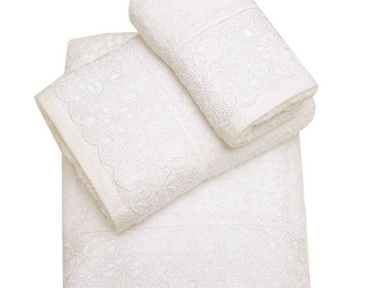 Πετσέτα Με Δανδέλα Νο14 Ecru Viopros Προσώπου 50x100cm 100% Βαμβάκι
