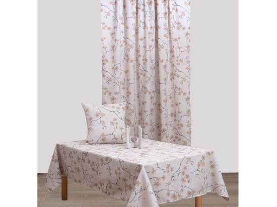Τραπεζομάντηλο Ρούμπι Beige Viopros 140X240 140x240cm Βαμβάκι-Πολυέστερ