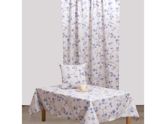 Τραπεζομάντηλο Ρούμπι Blue Viopros 140Χ180 140x180cm Βαμβάκι-Πολυέστερ