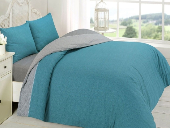 Σεντόνια Premium 5010 (Σετ 3τμχ) Petrol Anna Riska Ημίδιπλο 180x270cm 100% Βαμβάκι