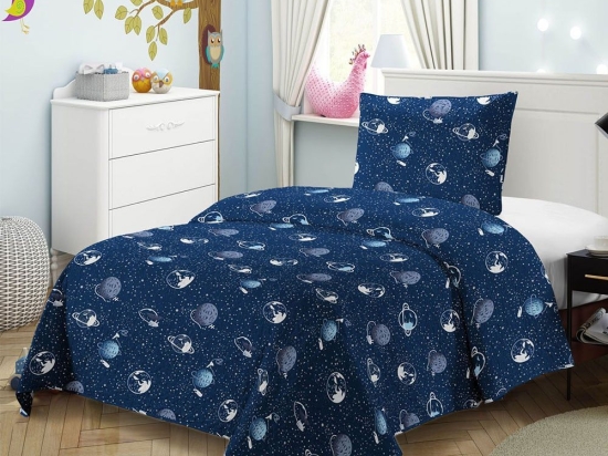 Κουβερλί Παιδικό 5404 (Σετ 2τμχ) Blue Viopros Μονό Microfiber-Polyester
