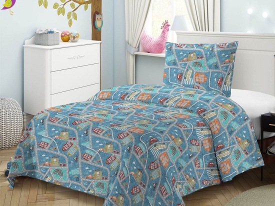 Κουβερλί Παιδικό 5406 (Σετ 2τμχ) Blue Viopros Μονό Microfiber-Polyester
