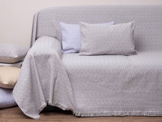 Ριχτάρι 3019 Grey Viopros Τριθέσιο 100% Βαμβάκι