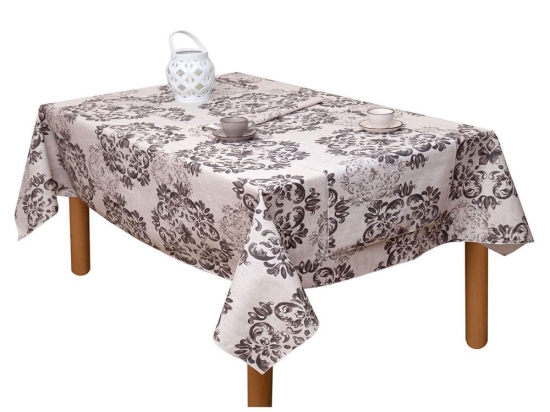 Τραπεζομάντηλο Αλέκιαστο Σεσίλ Beige Viopros 140X180 Βαμβάκι-Πολυέστερ