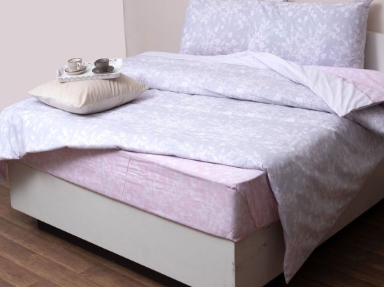 Κουβερλί Αλίκη (Σετ 3τμχ) Pink Viopros Υπέρδιπλo 220x240cm 100% Βαμβάκι