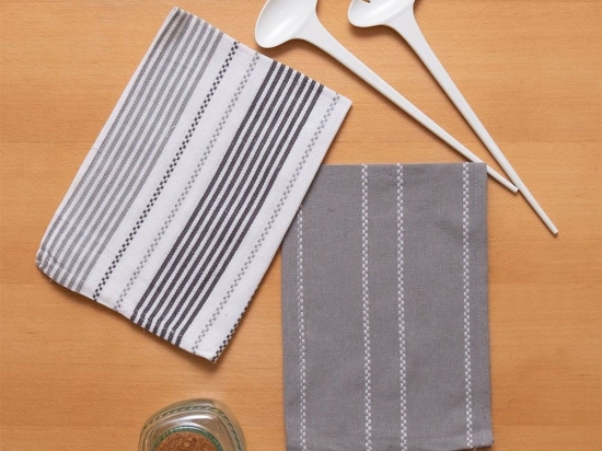 Ποτηρόπανα Σεφ (Σετ 2τμχ) Grey Viopros 40x60cm 100% Βαμβάκι