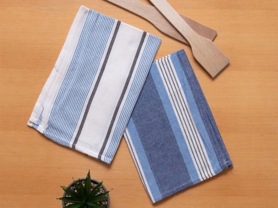 Ποτηρόπανα Σεφ (Σετ 2τμχ) Blue Viopros 40x60cm 100% Βαμβάκι