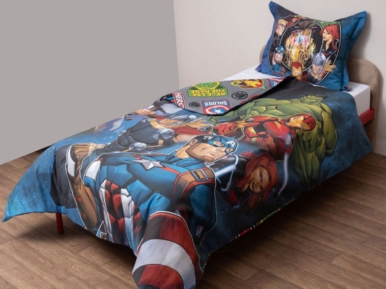 Παπλωματοθήκη Παιδική Avengers 51 (Σετ 2τμχ) Multi Viopros Μονό 160x200cm 100% Βαμβάκι