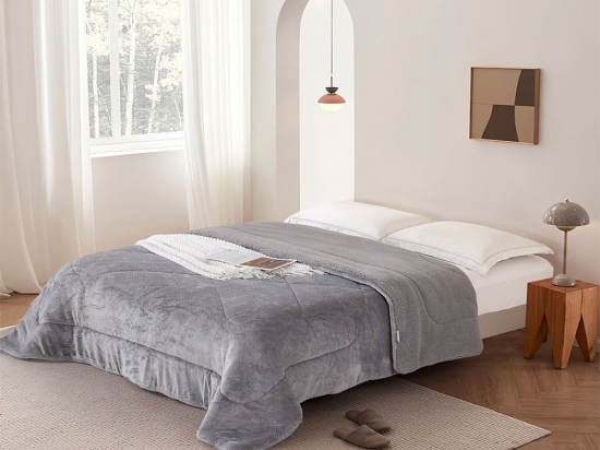 Κουβερτοπάπλωμα Μοντάνα Grey Viopros Υπέρδιπλo 220x240cm Silicon Fiber