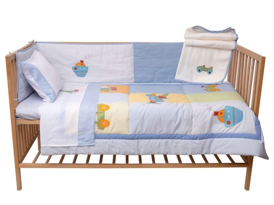 Σετ Κούνιας Απλικέ 4551 (Σετ 6τμχ) Ciel Viopros 120x160cm Βαμβάκι-Πολυέστερ