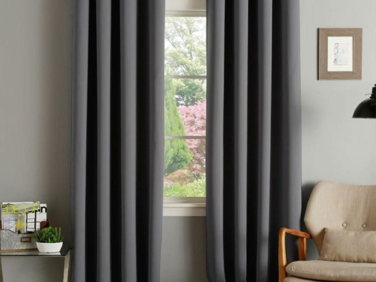 Κουρτίνα 5817 Με Τρουκς Dark Grey Viopros 140X260 Πολυέστερ