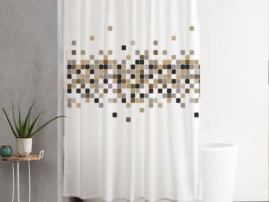 Κουρτίνα Μπάνιου Άλμα White Viopros 180Πx180Υ 180x180cm Πολυέστερ