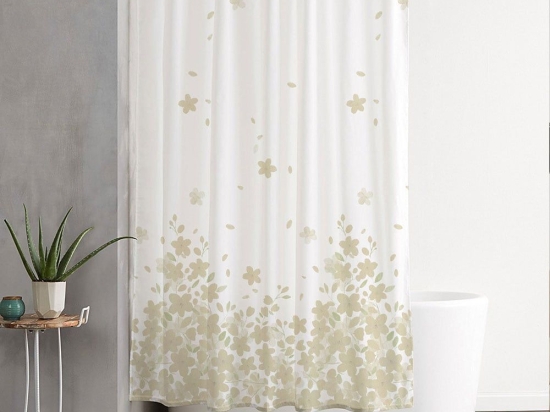 Κουρτίνα Μπάνιου Μπάρι White Viopros 180Πx180Υ 180x180cm Πολυέστερ