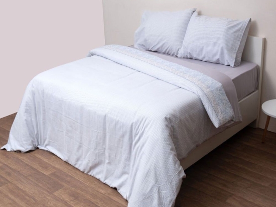 Σεντόνια 2550 Φανελένια (Σετ 4τμχ) Grey Viopros Υπέρδιπλo 230x270cm 100% Βαμβάκι