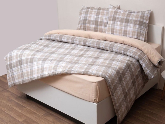 Σεντόνια 2551 Φανελένια Με Λάστιχο (Σετ 3τμχ) Beige Viopros Μονό 100x225 100% Βαμβάκι