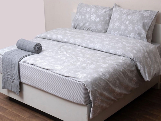 Σεντόνια 2552 Φανελένια (Σετ 3τμχ) Grey Viopros Μονό 165x265cm 100% Βαμβακερή Φανέλα