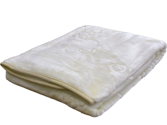 Κουβέρτα Βρεφική Βελουτέ Bear 1 Ivory Anna Riska Κούνιας 110x140cm Πολυέστερ