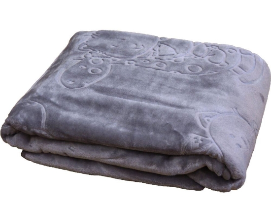 Κουβέρτα Βρεφική Βελουτέ Bear 3 Grey Anna Riska Αγκαλιάς 80x110cm Πολυέστερ
