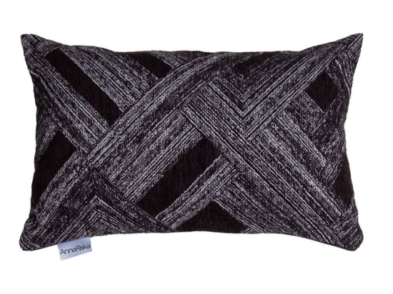 Μαξιλάρι Διακοσμητικό (Με Γέμιση) 1448 Black Anna Riska 32x52 Chenille