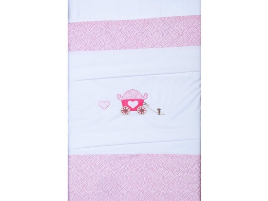 Παπλωματοθήκη Βρεφική Celine 1 White-Pink Anna Riska 110x150cm 100% Βαμβάκι