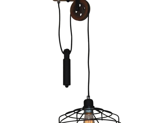 Φωτιστικό Οροφής Κρεμαστό HL-315P - 1 77-3172 Deon Black Homelighting Μέταλλο,Ξύλο