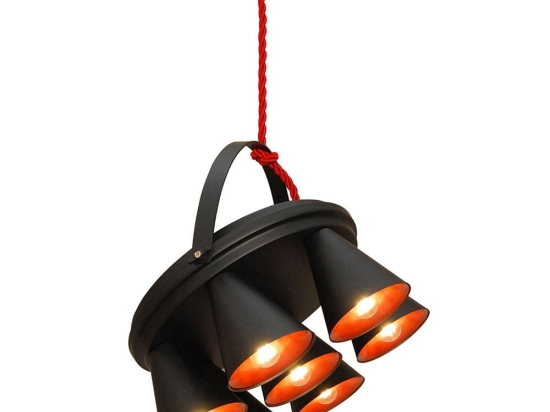 Φωτιστικό Οροφής Κρεμαστό HL-3578-1A 77-3996 Brandon Black & Mat Copper Homelighting Μέταλλο
