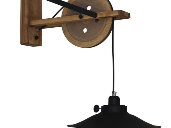 Φωτιστικό Τοίχου - Απλίκα HL- 318W-1S1 77-3183 Melkor Black Homelighting Μέταλλο,Ξύλο