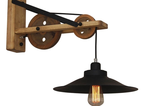 Φωτιστικό Τοίχου - Απλίκα HL-318W-1S2 77-3184 Melkor Black Homelighting Μέταλλο,Ξύλο