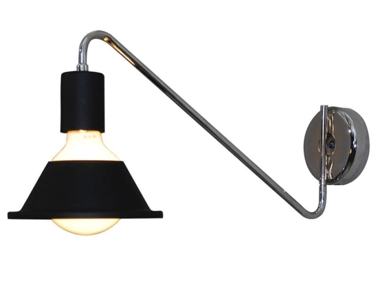 Φωτιστικό Τοίχου - Απλίκα HL-3521-1 77-3768 Emily Chrome & Black  Homelighting Μέταλλο