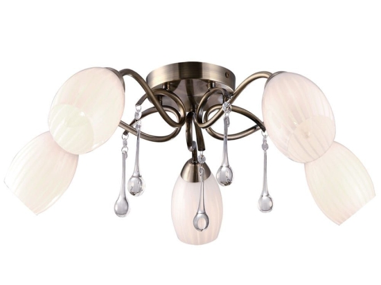 Φωτιστικό Οροφής - Πλαφονιέρα 77-2218 C9534/5 Pero Bronze Homelighting Μέταλλο,Γυαλί