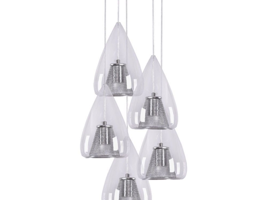 Φωτιστικό Οροφής 77-4397 SE 4289-05C Martin Chrome Homelighting Γυαλί