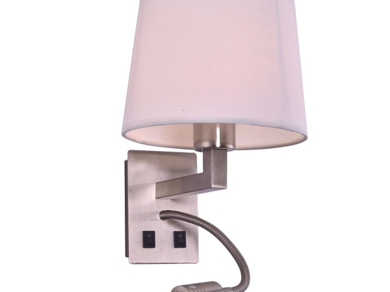 Φωτιστικό Τοίχου - Απλίκα 77-3587 ARB-237-2A Dona Chrome Mat Homelighting Ύφασμα