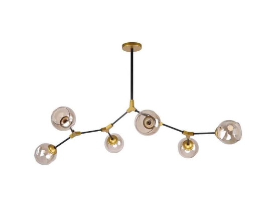Φωτιστικό Οροφής Conelly 77-8106 116x75x65 Black-Honey Homelighting Μέταλλο,Γυαλί