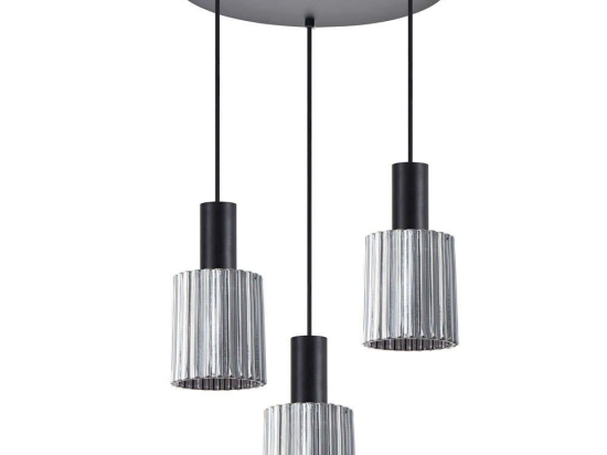 Φωτιστικό Οροφής Adept Tube 77-8487 35x35x300cm 3xE27 60W Black-Smoke Homelighting