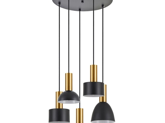 Φωτιστικό Οροφής Adept Flex 77-8941 40x40x300cm 5xE27 60W Black-Gold Homelighting