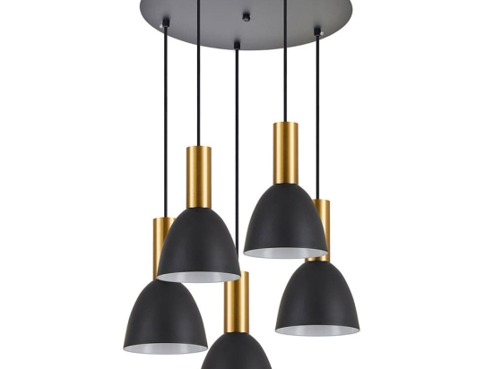 Φωτιστικό Οροφής Adept Tube 77-8643 40x40x300cm 5xE27 60W Black-Gold Homelighting
