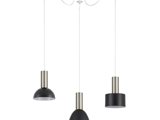 Φωτιστικό Οροφής Adept Flex 77-8929 40x40x300cm 3xE27 60W Nickel-Black Homelighting