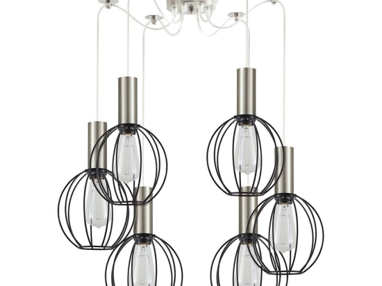 Φωτιστικό Οροφής Adept Tube 77-8443 55x55x300cm 6xE27 60W Nickel-Black Homelighting