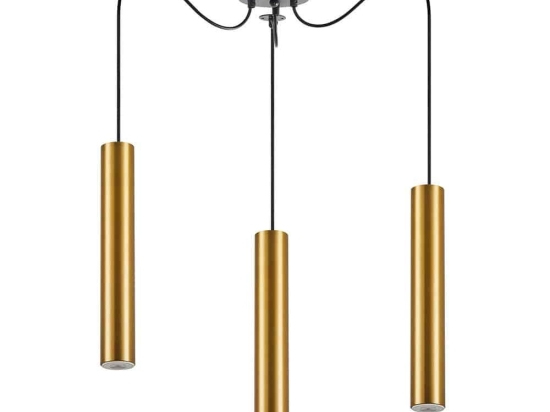 Φωτιστικό Οροφής Adept Tube 77-8680 30x30x300cm 3xE27/GU10 60W Black-Gold Homelighting