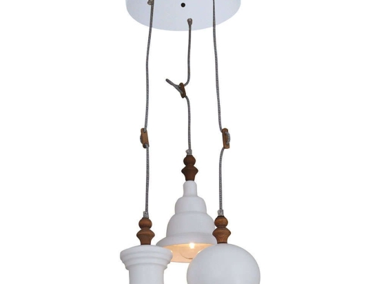 Φωτιστικό Οροφής Trixy HL-047RS-3 77-2744 35x35x110cm 3xE27 60W White-Brown Homelighting