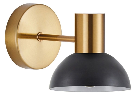 Φωτιστικό Τοίχου - Απλίκα Adept 77-8309 15x24x18cm 1xE27 60W Black-Gold Homelighting