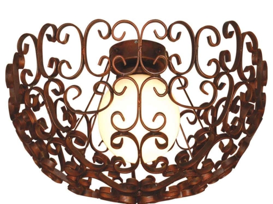 Φωτιστικό Οροφής Bale HL-3587-1M 77-4046 45x45x25cm 1xE27 60W Copper Homelighting
