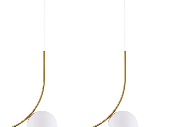 Φωτιστικό Οροφής Κρεμαστό Sceptre 77-9064 11x300cm 2xE14 40W Gold-Opal Homelighting Μέταλλο,Γυαλί