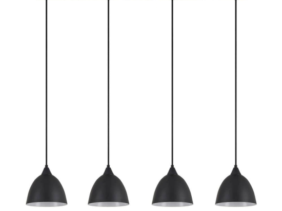 Φωτιστικό Οροφής - Ράγα Adept 77-9048 85x16x300cm 4xE27 60W Black Homelighting Μέταλλο