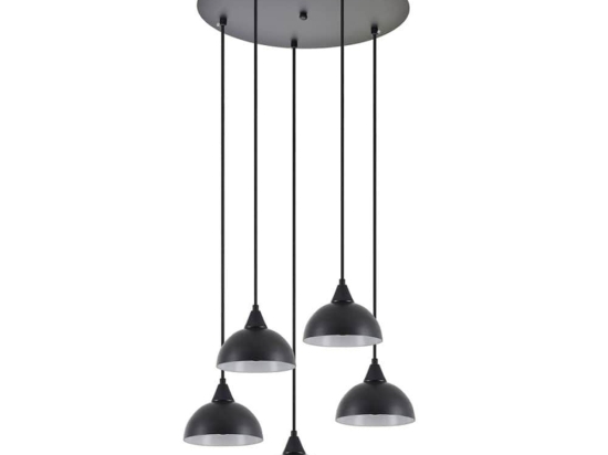 Φωτιστικό Οροφής Κρεμαστό Adept 77-9058 40x300cm 5xE27 60W Black Homelighting Μέταλλο
