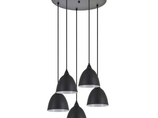 Φωτιστικό Οροφής Κρεμαστό Adept 77-9050 40x300cm 5xE27 60W Black Homelighting Μέταλλο