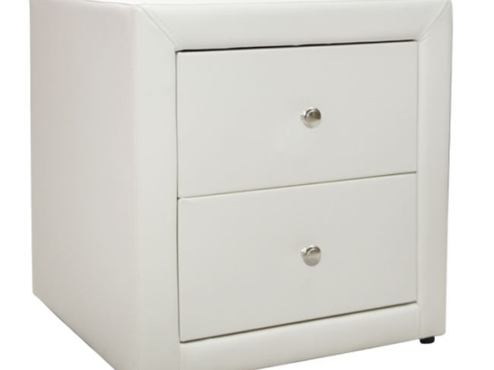 ΚΟΜΟΔΙΝΟ MONE HM2219.02 ΜΕ 2 ΣΥΡΤΑΡΙΑ ΑΠΟ ΛΕΥΚΟ ΜΑΤ PU 48X41X50 εκ