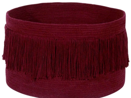 Καλάθι Αποθήκευσης Fringes LOR-BSK-FRIN-SAVR Savannah Red 45X45X30Cm Lorena Canals Βαμβάκι