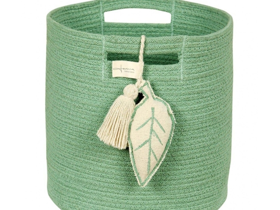 Καλάθι Αποθήκευσης Leaf LOR-BSK-LEAF-GR Green 30X30X30Cm Lorena Canals Βαμβάκι
